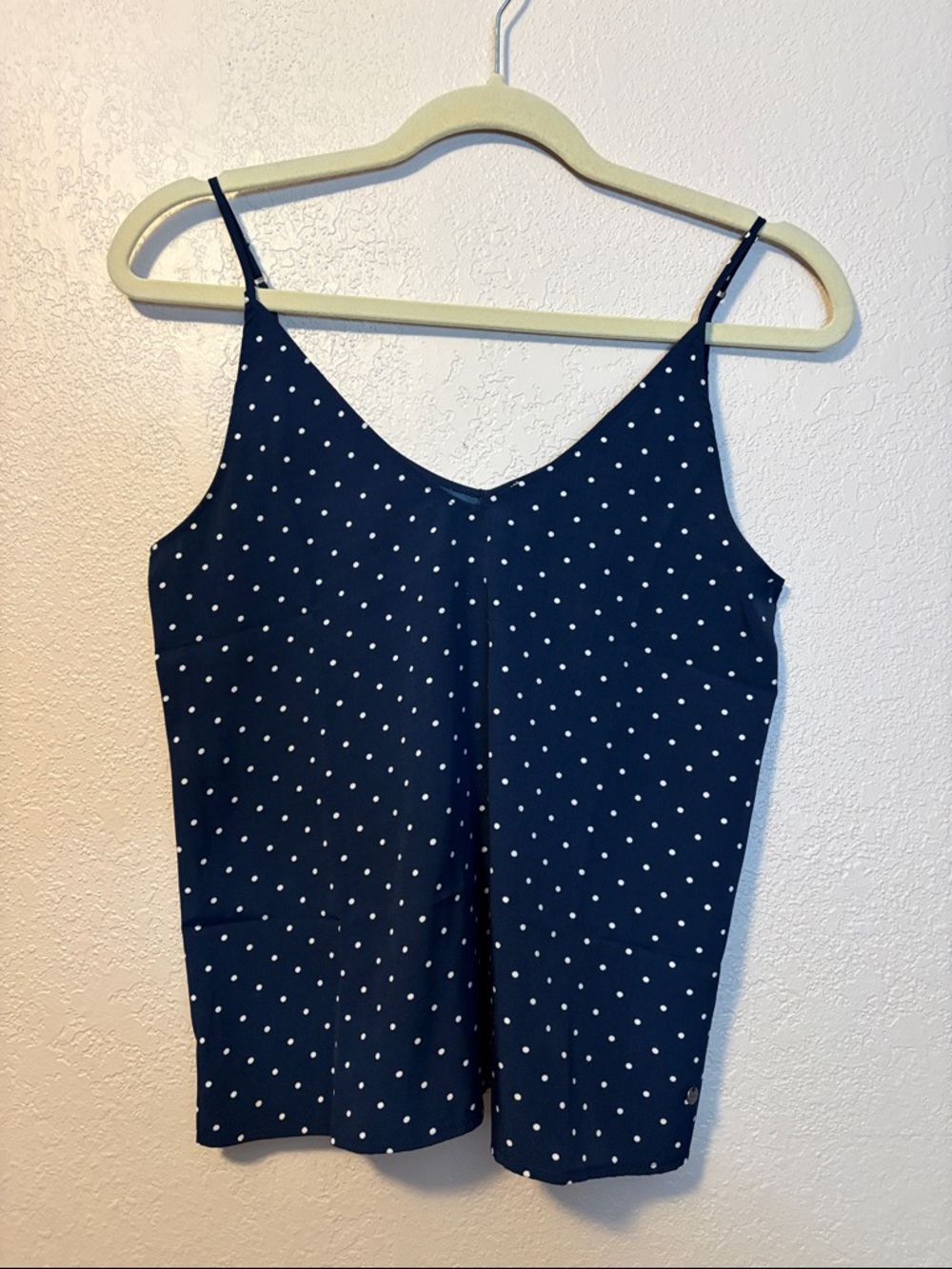 Abercrombie & Fitch Essentials Navy polka dot tank XS
